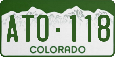 CO license plate ATO118