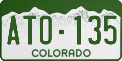 CO license plate ATO135