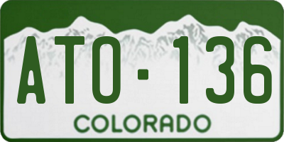 CO license plate ATO136