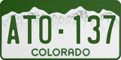CO license plate ATO137