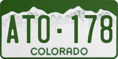 CO license plate ATO178