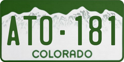 CO license plate ATO181