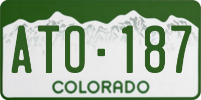 CO license plate ATO187