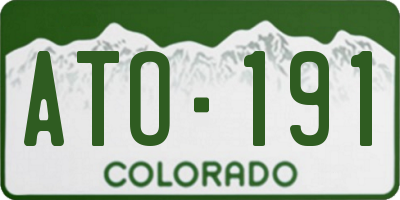 CO license plate ATO191