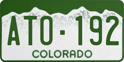 CO license plate ATO192