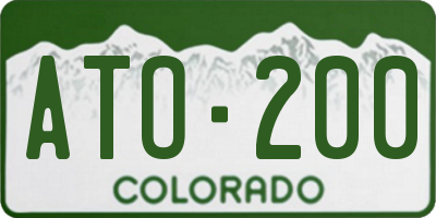CO license plate ATO200