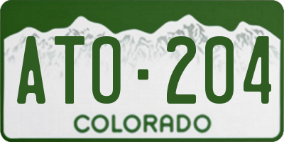 CO license plate ATO204