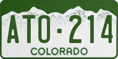 CO license plate ATO214