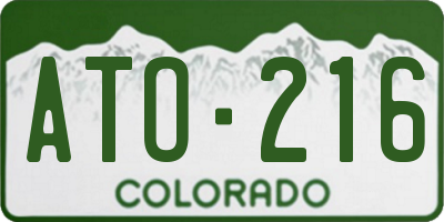CO license plate ATO216