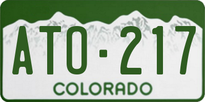 CO license plate ATO217