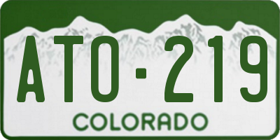 CO license plate ATO219