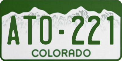 CO license plate ATO221
