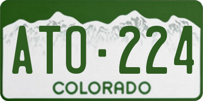 CO license plate ATO224