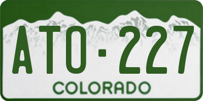 CO license plate ATO227