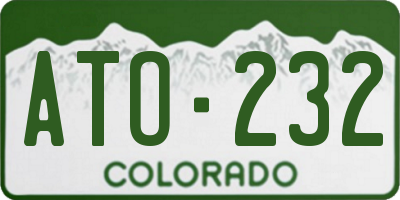 CO license plate ATO232