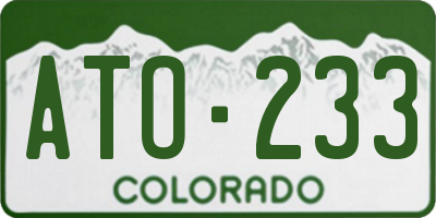 CO license plate ATO233