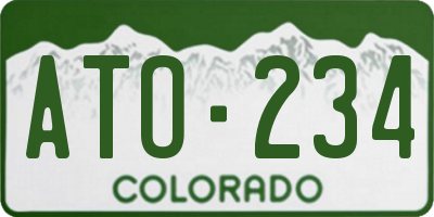 CO license plate ATO234