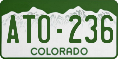 CO license plate ATO236