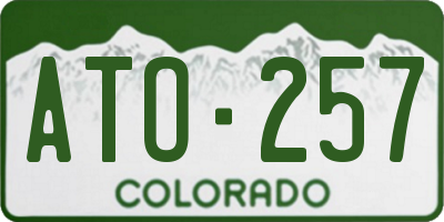 CO license plate ATO257