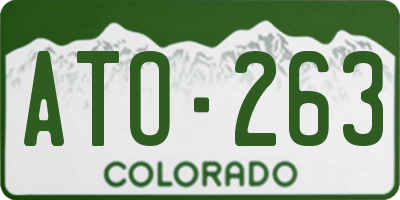 CO license plate ATO263