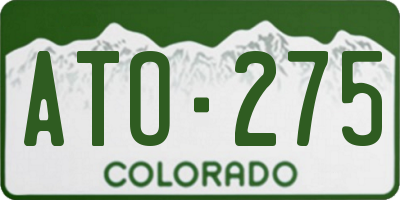 CO license plate ATO275