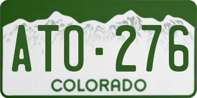 CO license plate ATO276