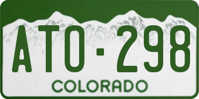 CO license plate ATO298