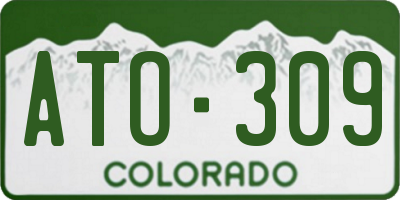 CO license plate ATO309