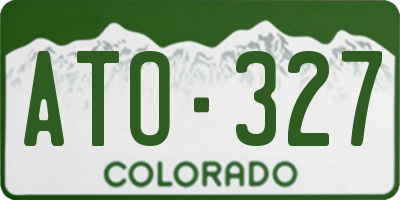 CO license plate ATO327