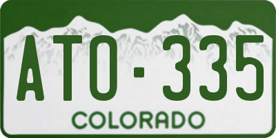 CO license plate ATO335