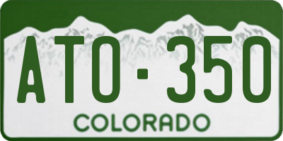 CO license plate ATO350