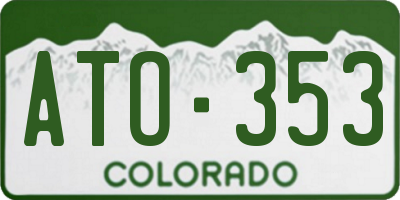 CO license plate ATO353
