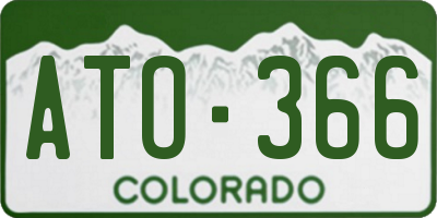 CO license plate ATO366