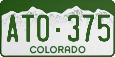 CO license plate ATO375