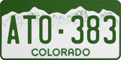 CO license plate ATO383