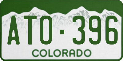 CO license plate ATO396
