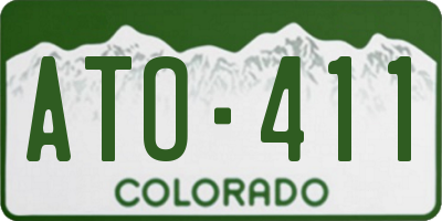 CO license plate ATO411