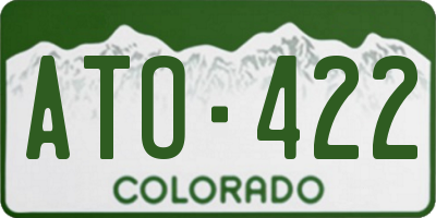 CO license plate ATO422