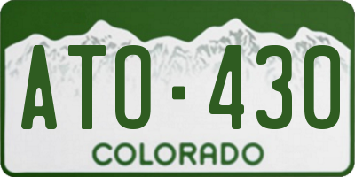 CO license plate ATO430