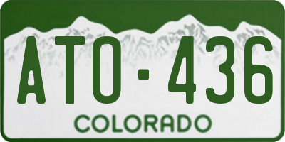 CO license plate ATO436