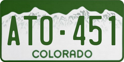 CO license plate ATO451