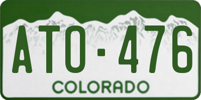 CO license plate ATO476