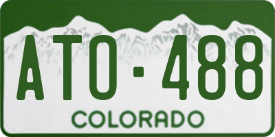 CO license plate ATO488
