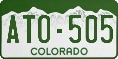 CO license plate ATO505
