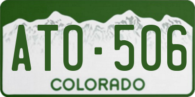 CO license plate ATO506