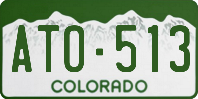 CO license plate ATO513