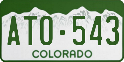 CO license plate ATO543