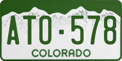 CO license plate ATO578