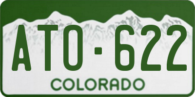 CO license plate ATO622