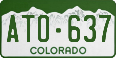 CO license plate ATO637